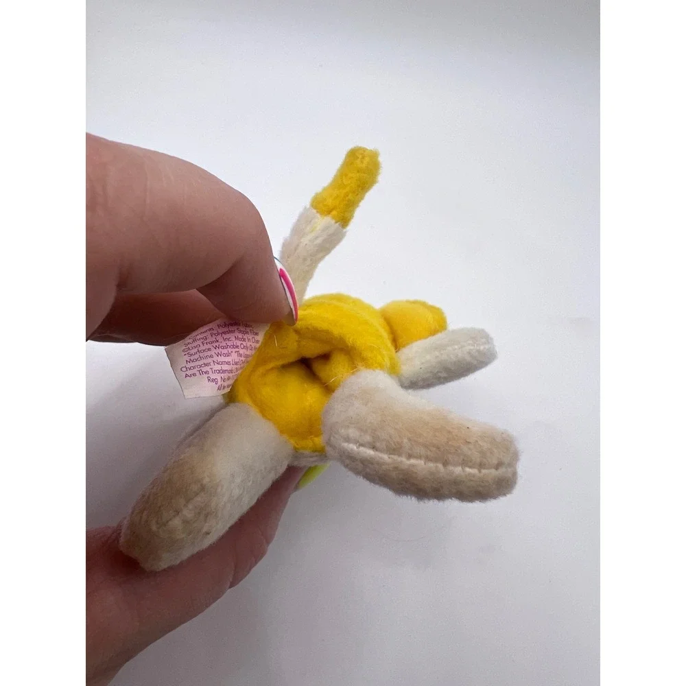Vintage Lisa Frank Mini White & Yellow Plush Dog Pencil Topper Finger Puppet